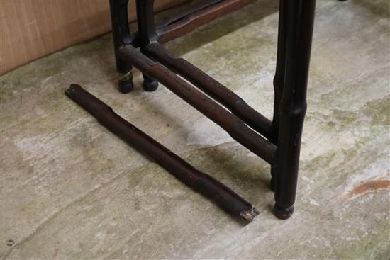 A nest of Chinese hardwood tables W.51cm